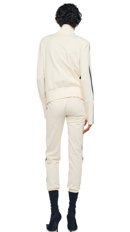 SIDE STRIPE TURTLE JACKET Cream | Norma Kamali Women