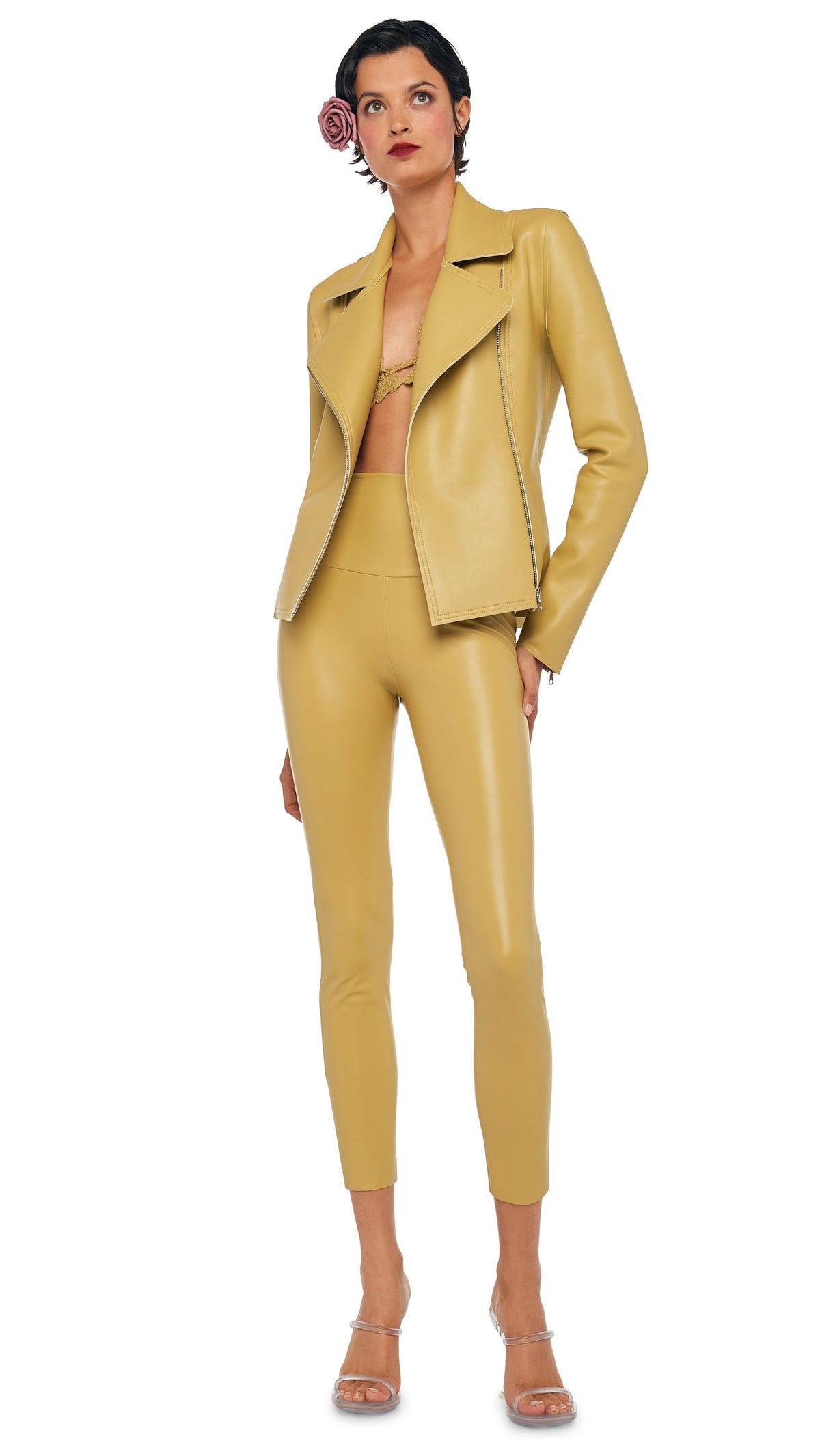 GANG JACKET TO WAIST Asparagus | Norma Kamali Women