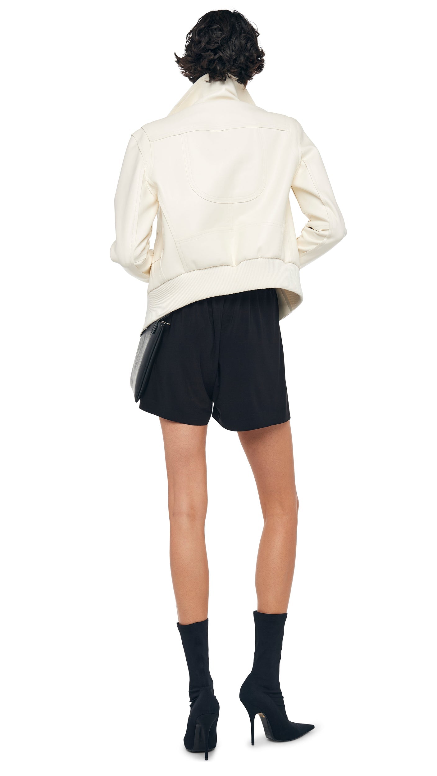 MINI MOTO JACKET Cream | Norma Kamali Women