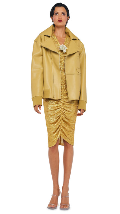 OVERSIZED MOTO JACKET Asparagus | Norma Kamali Women