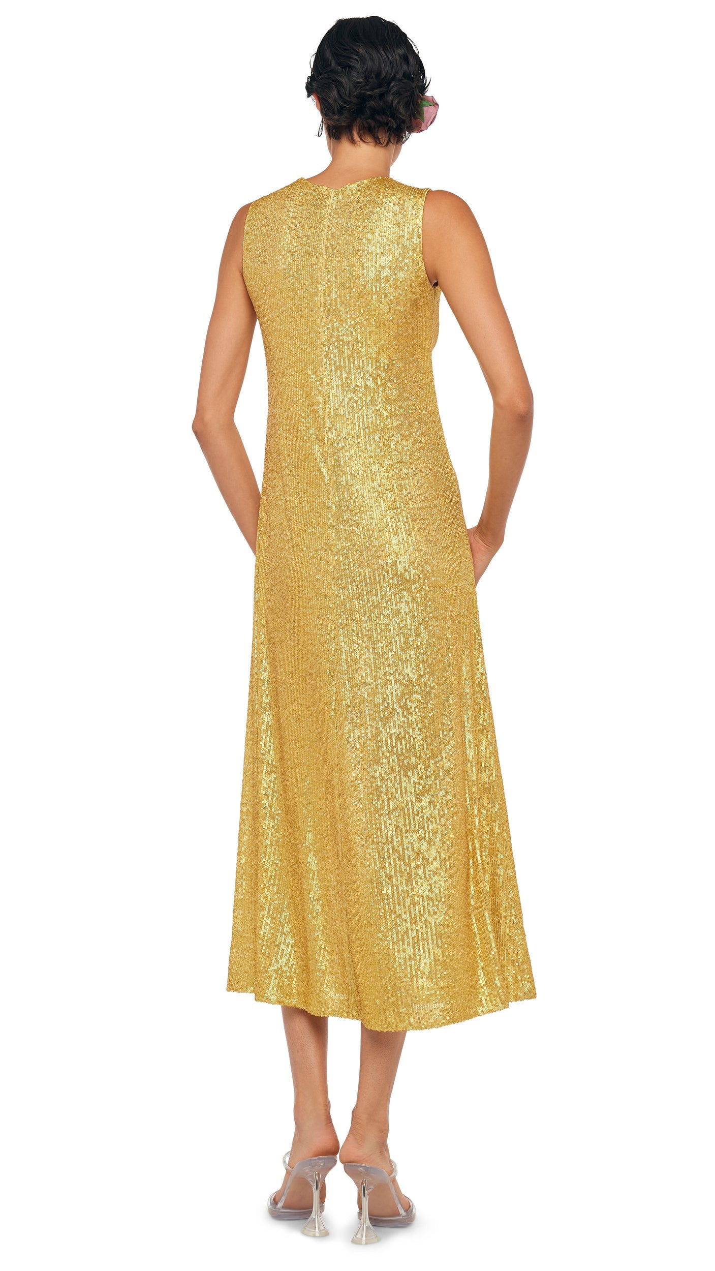 SLEEVELESS SWING DRESS Asparagus | Norma Kamali Women