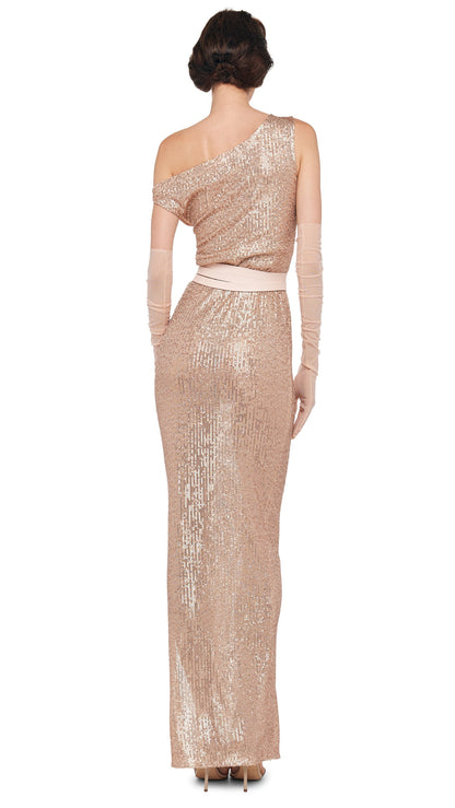 DROP SHOULDER FITTED GOWN W/ SIDE SLIT Baby | Norma Kamali Women