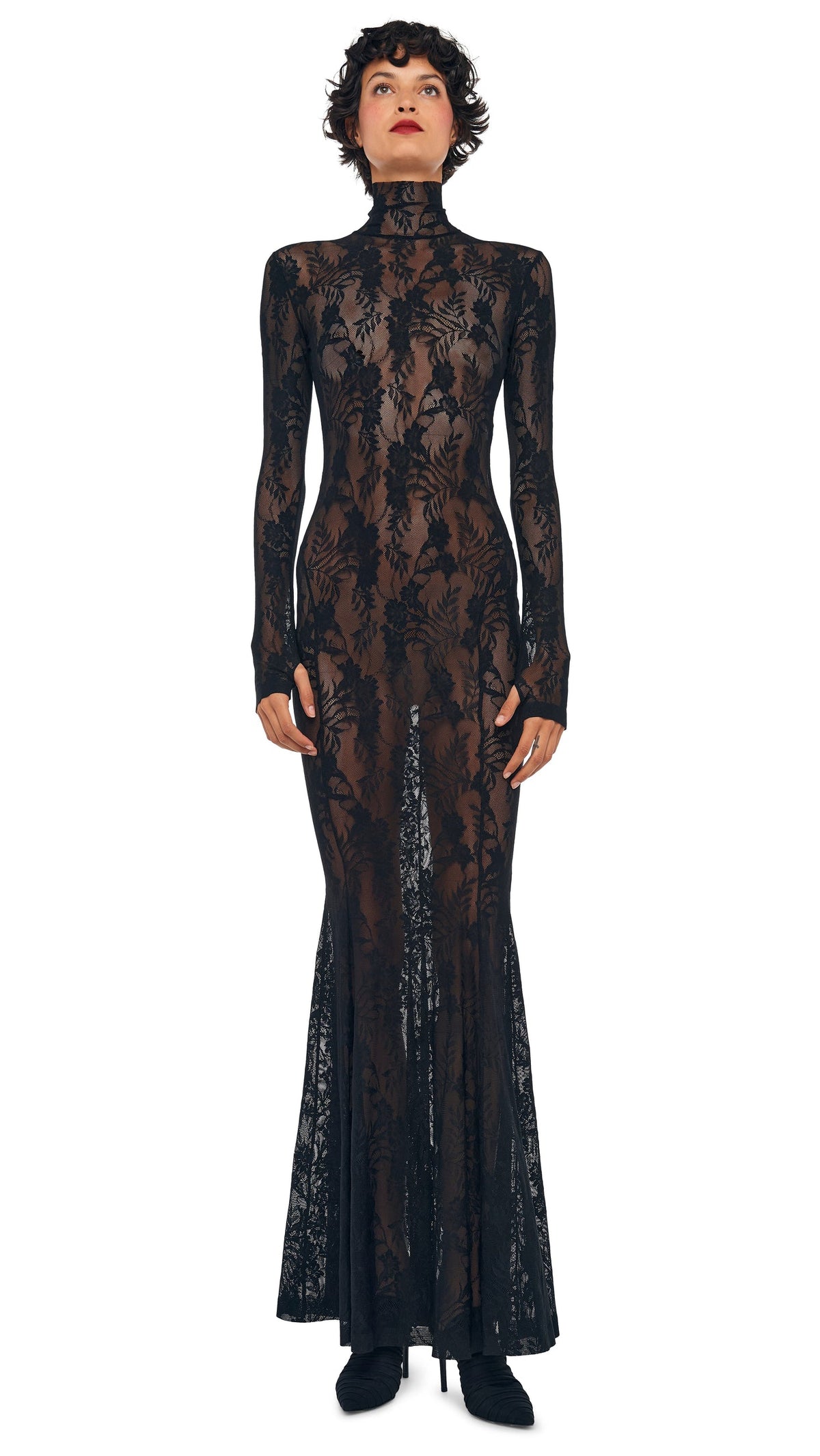 TURTLE FISHTAIL GOWN Black | Norma Kamali Women