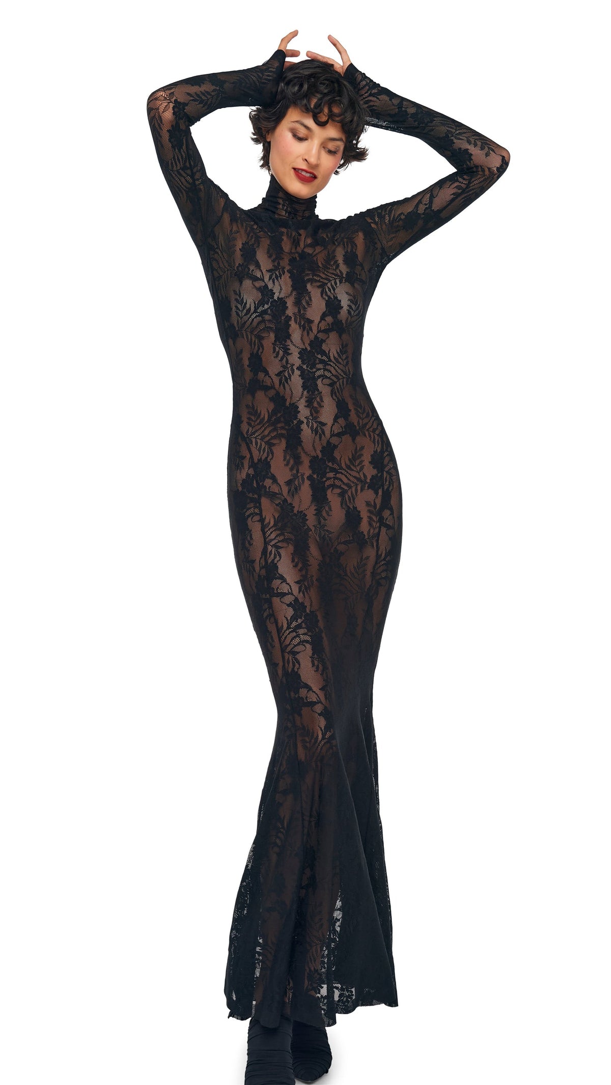 TURTLE FISHTAIL GOWN Black | Norma Kamali Women