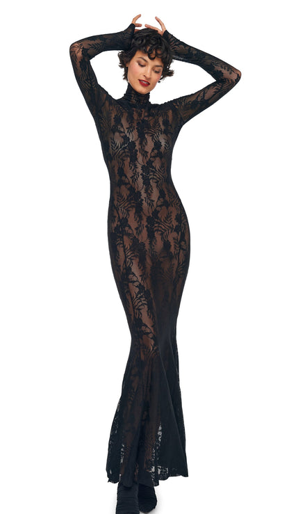 TURTLE FISHTAIL GOWN Black | Norma Kamali Women