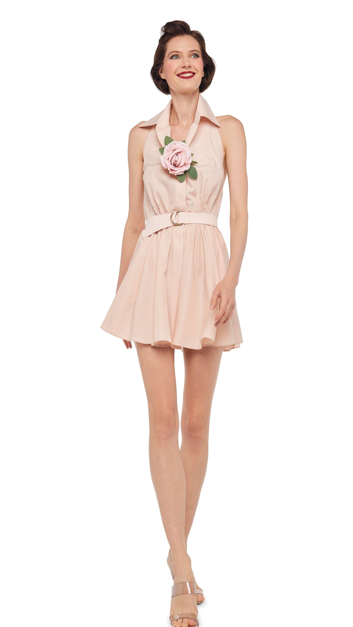 NK HALTER FLARED MINI DRESS Baby | Norma Kamali Women