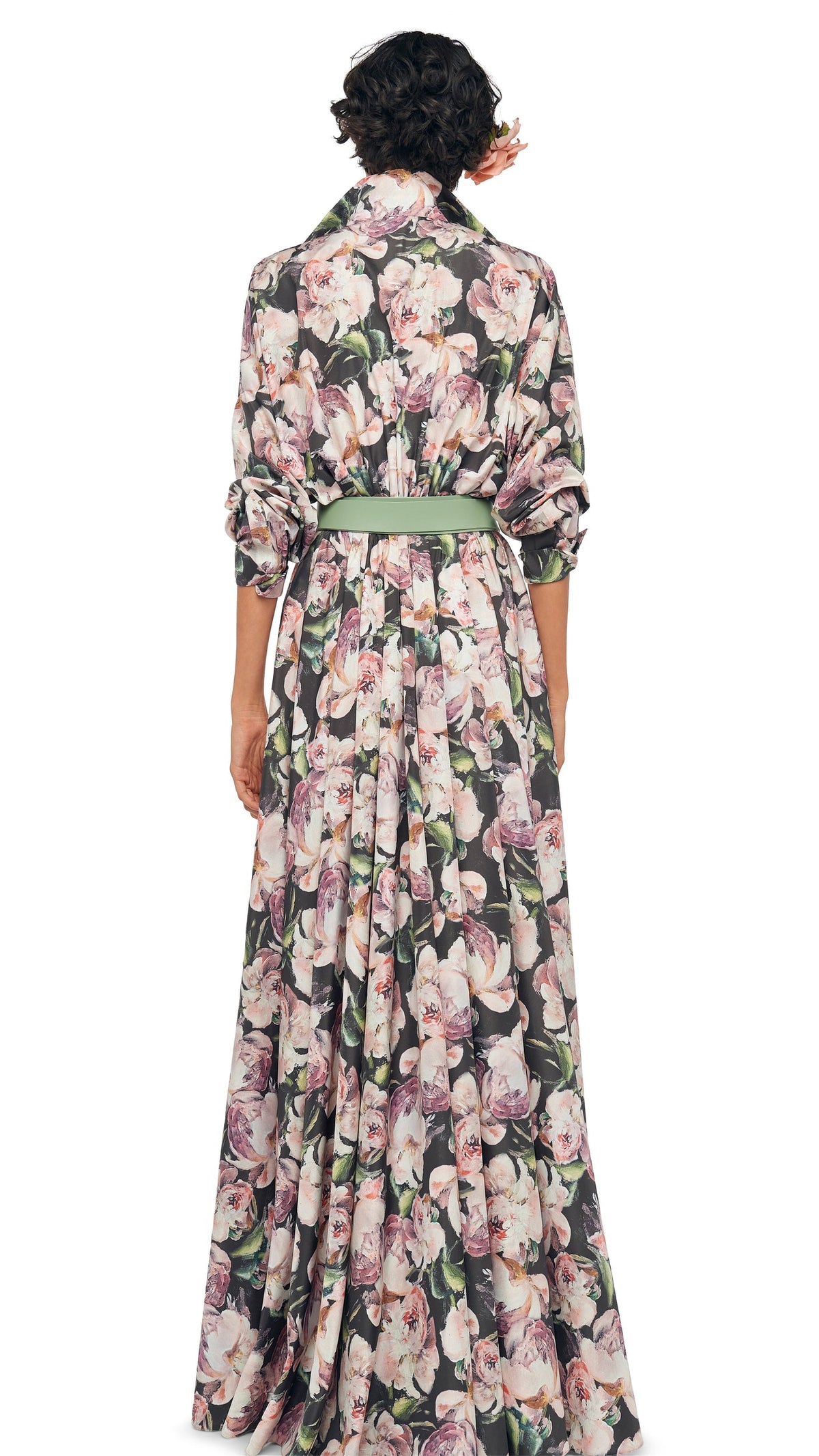SUPER OS BF NK SHIRT FLARED GOWN Peony | Norma Kamali Women