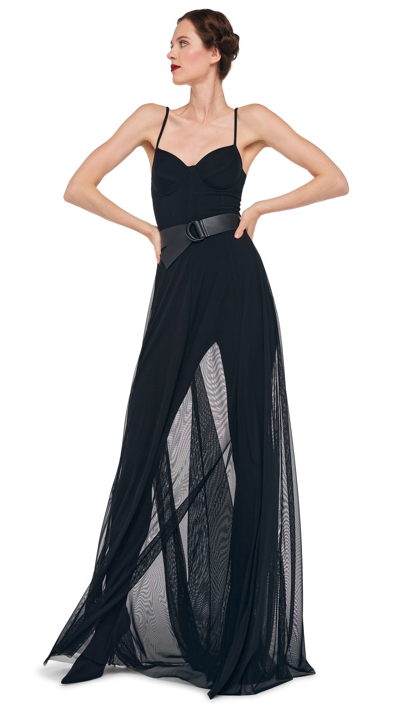 UNDERWIRE GOWN W/ CATSUIT Black | Norma Kamali Women