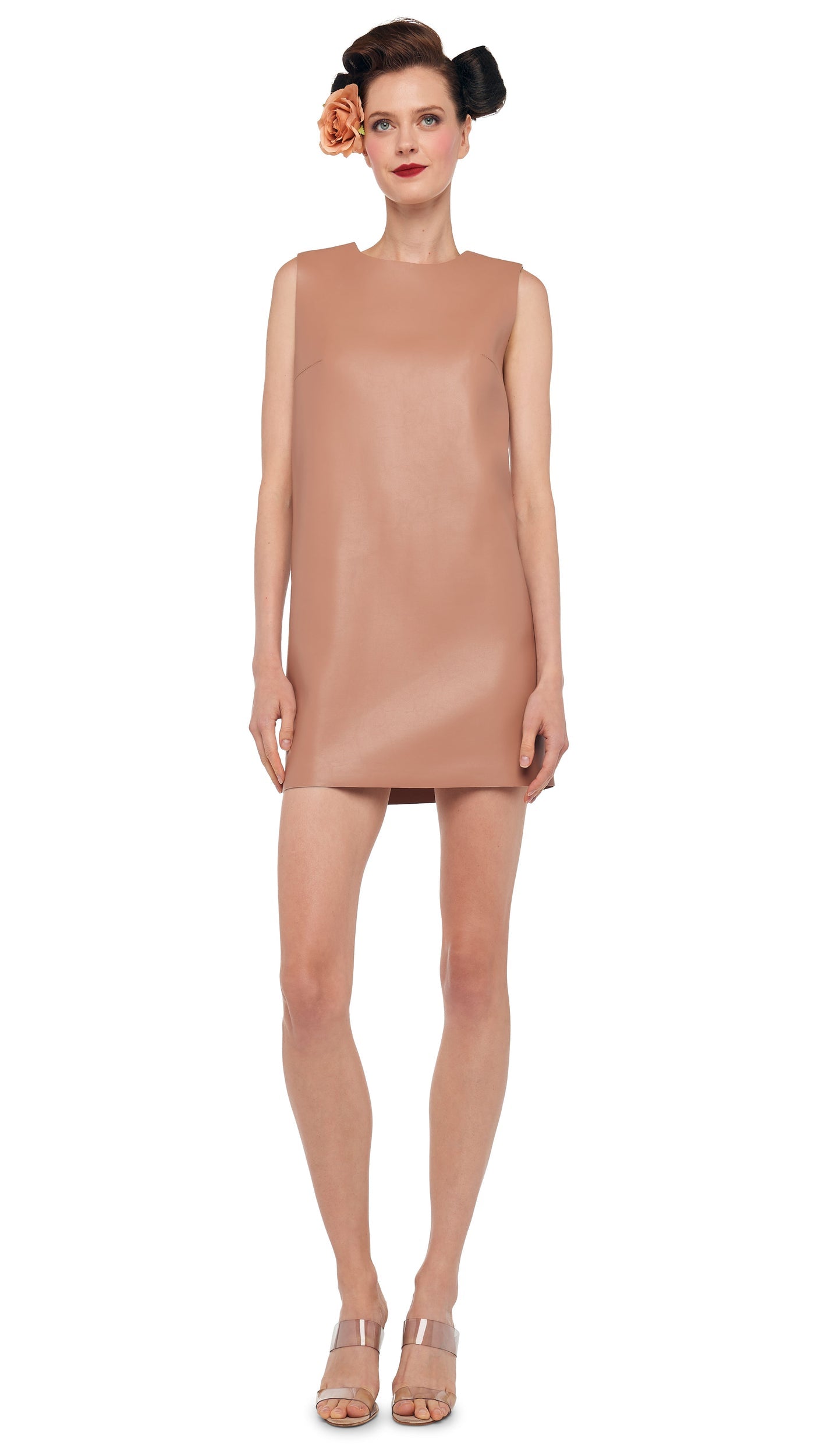 SLEEVELESS MINI DRESS Cappuccino | Norma Kamali Women