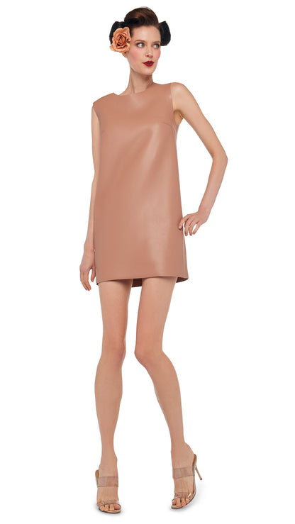 SLEEVELESS MINI DRESS Cappuccino | Norma Kamali Women