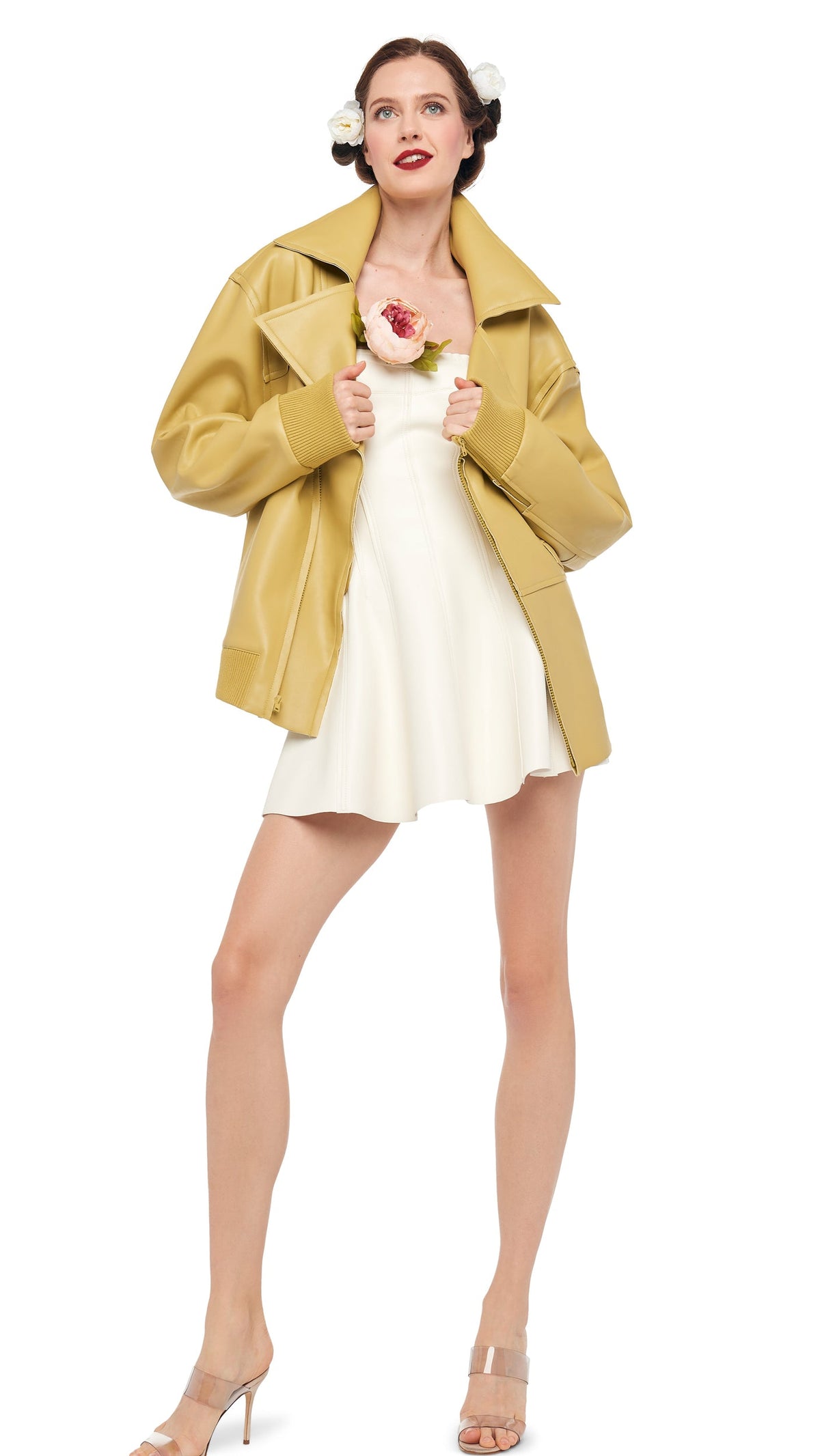 STRAPLESS GRACE MINI DRESS Cream | Norma Kamali Women