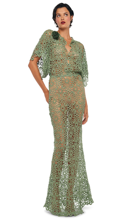 OBIE GOWN Vintage Green | Norma Kamali Women