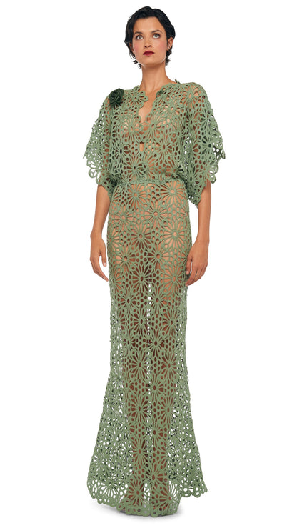 OBIE GOWN Vintage Green | Norma Kamali Women
