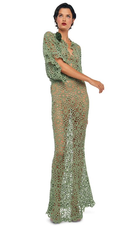 OBIE GOWN Vintage Green | Norma Kamali Women