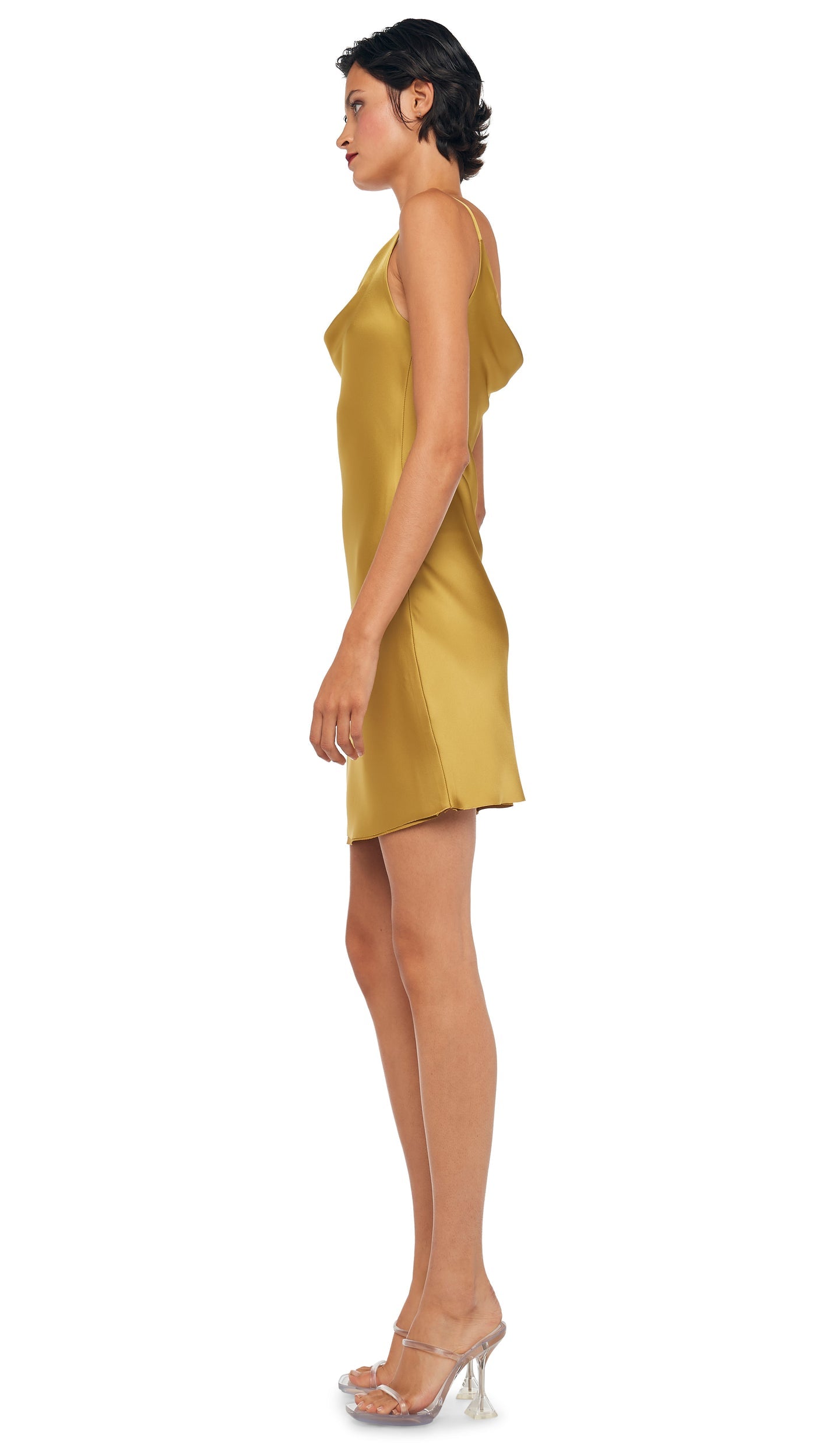 SLIP MARIA MINI DRESS Asparagus | Norma Kamali Women