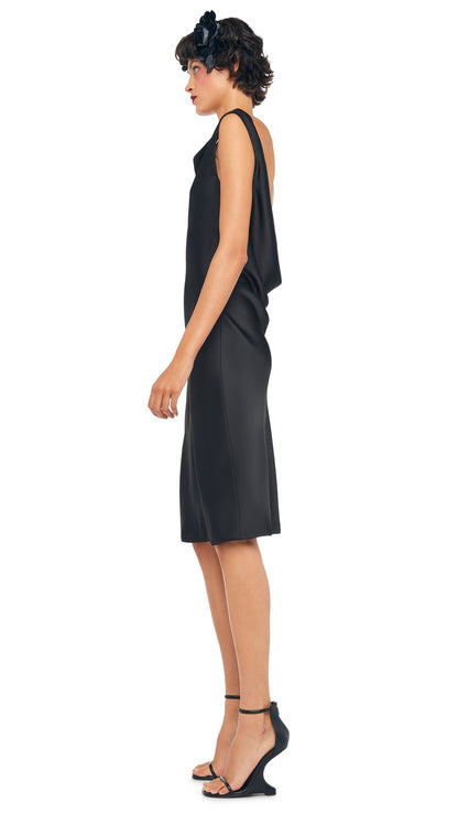 SLEEVELESS LOW BACK DRAPE DRESS Black | Norma Kamali Women