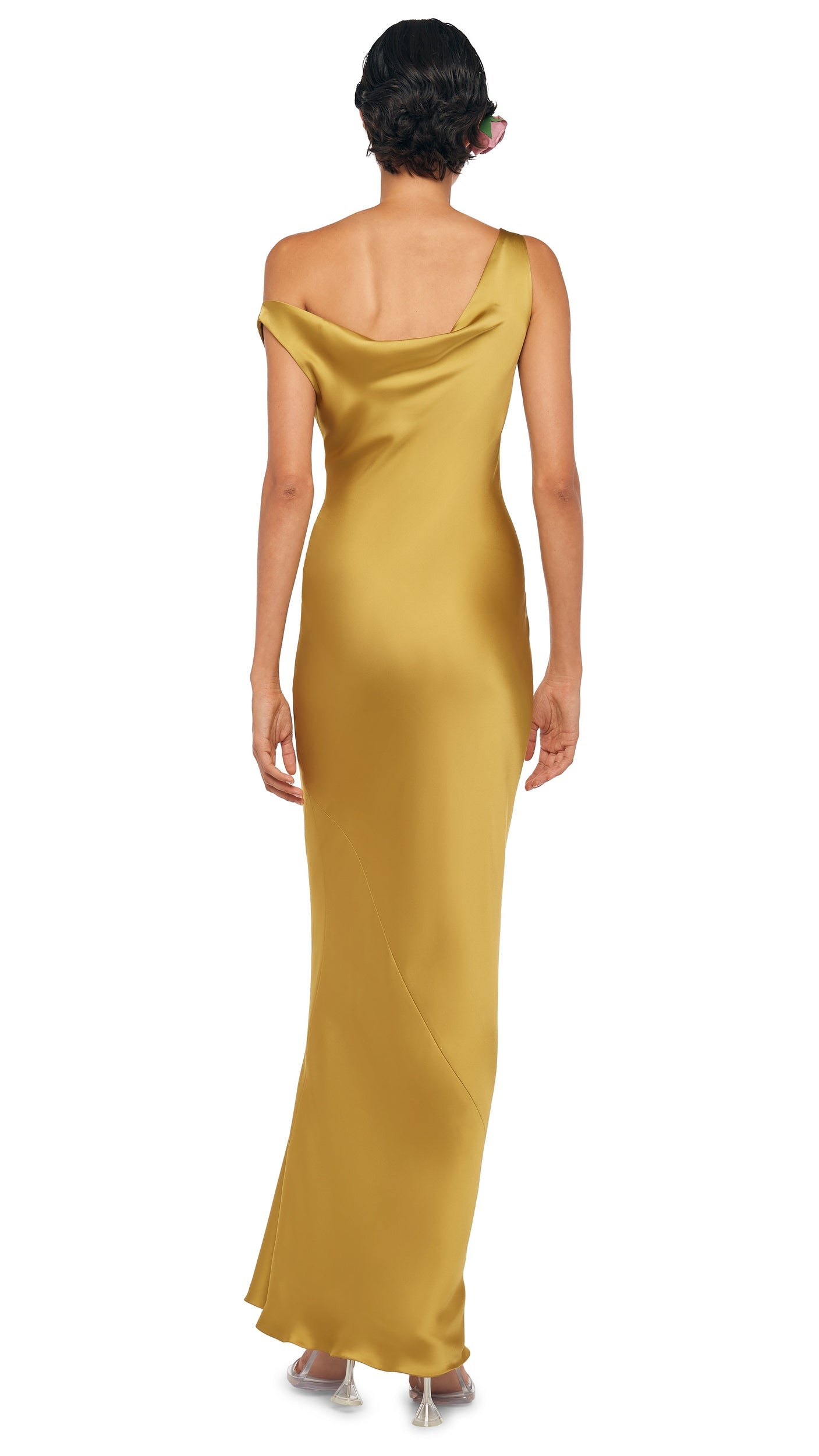 DROP SHOULDER MARIA GOWN Asparagus | Norma Kamali Women