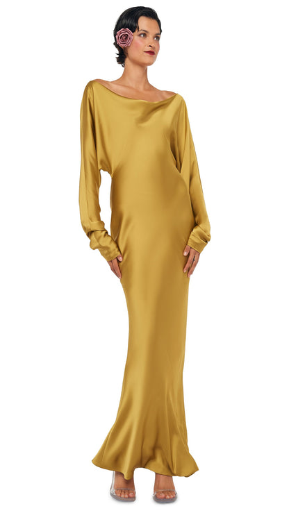 DOLMAN MARIA GOWN Asparagus | Norma Kamali Women