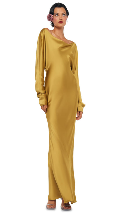DOLMAN MARIA GOWN Asparagus | Norma Kamali Women