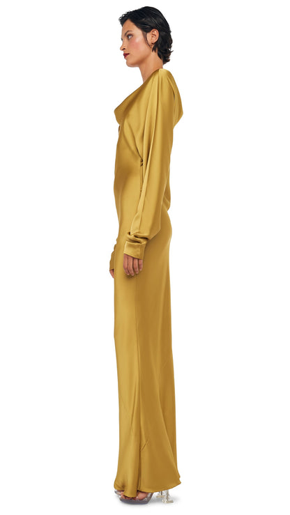 DOLMAN MARIA GOWN Asparagus | Norma Kamali Women