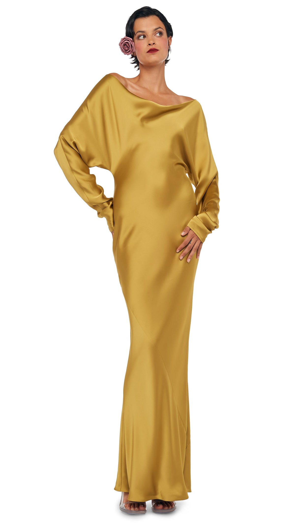 DOLMAN MARIA GOWN Asparagus | Norma Kamali Women