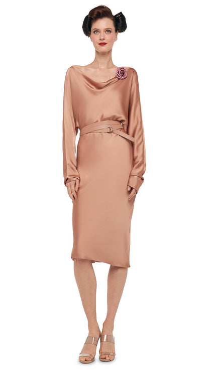 DOLMAN MARIA DRESS Cappuccino | Norma Kamali Women