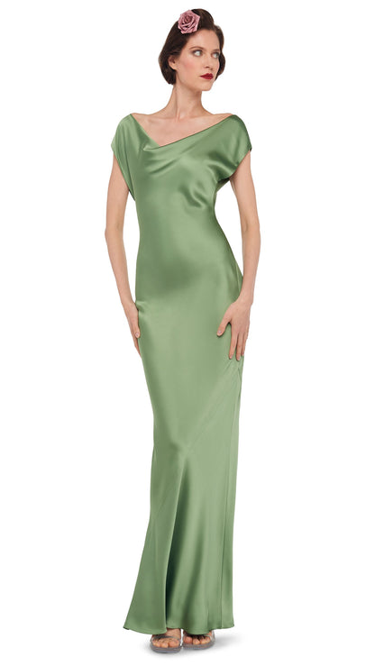 CAP SLEEVE MARIA GOWN Vintage Green | Norma Kamali Women