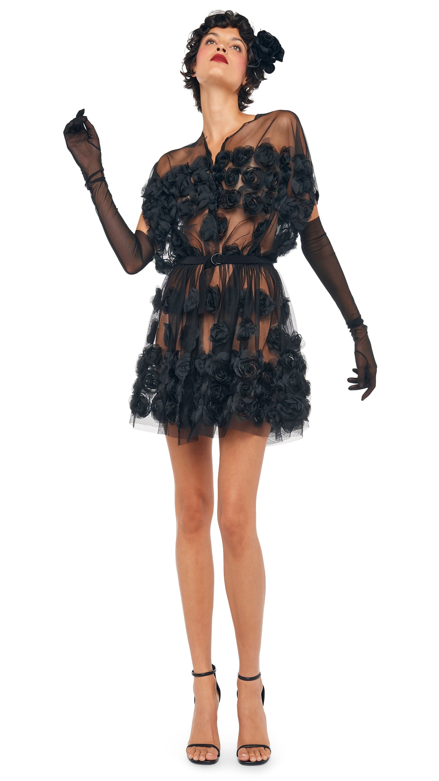 SUPER OS SLEEVELESS BF FLARED MINI DRESS Black | Norma Kamali Women
