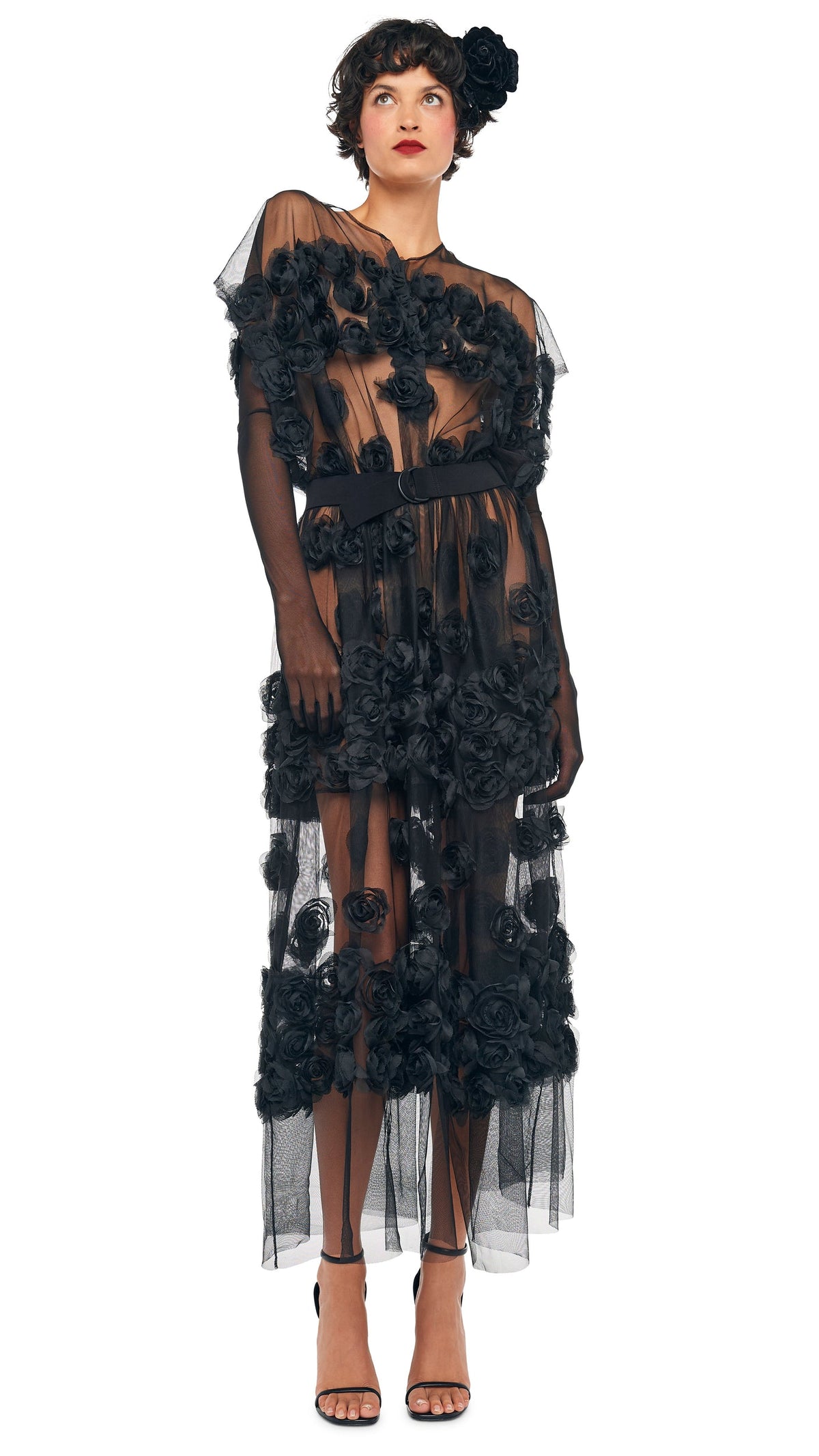 SUPER OS SLEEVELESS BF FLARED MIDCALF DRESS Black | Norma Kamali Women