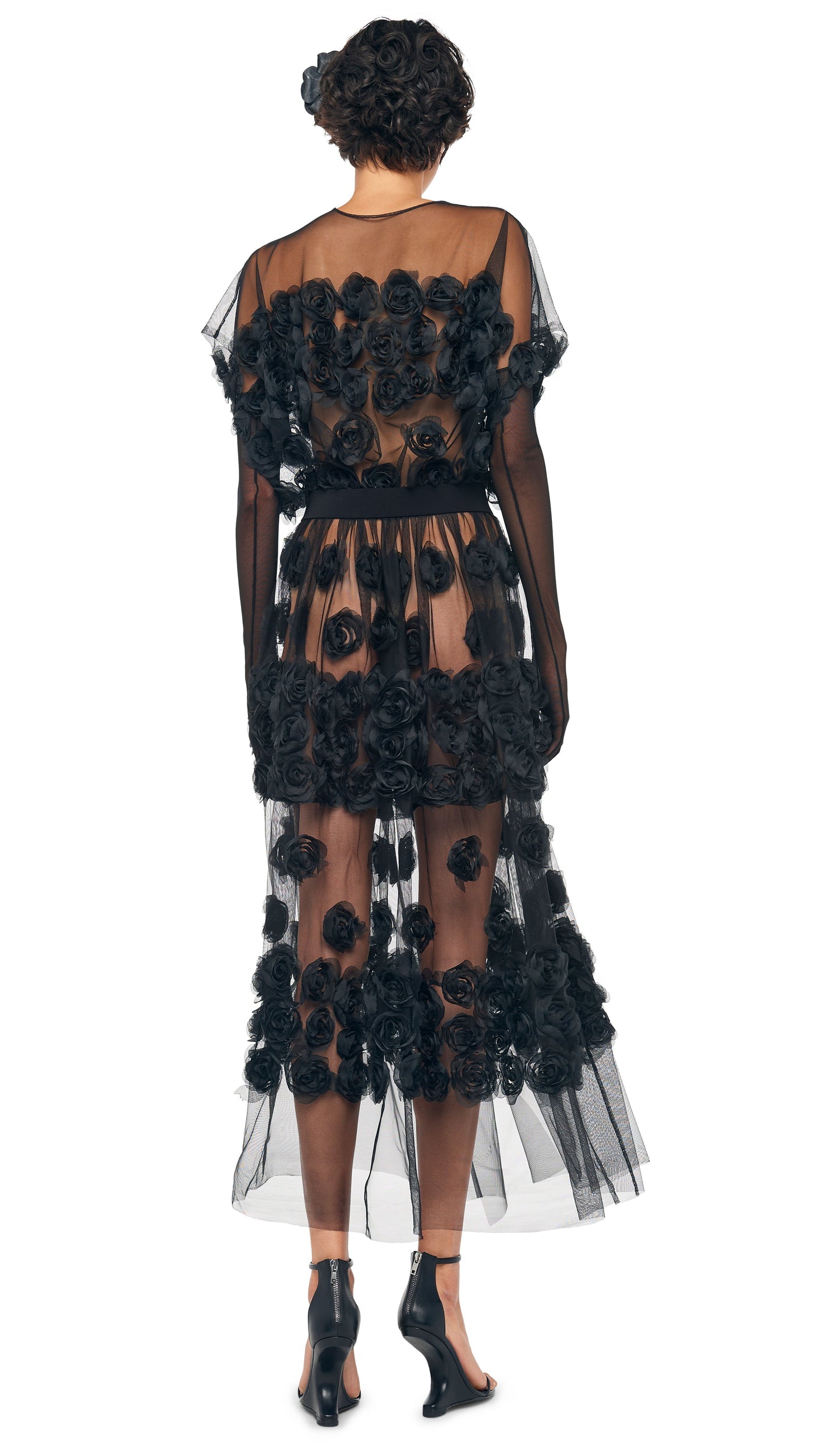SUPER OS SLEEVELESS BF FLARED MIDCALF DRESS Black | Norma Kamali Women