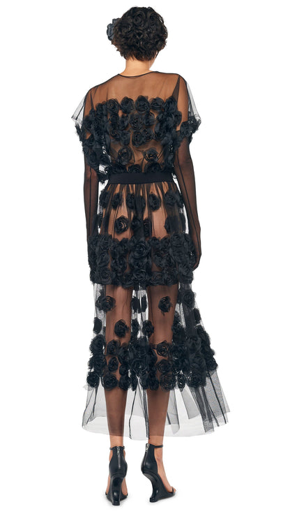 SUPER OS SLEEVELESS BF FLARED MIDCALF DRESS Black | Norma Kamali Women
