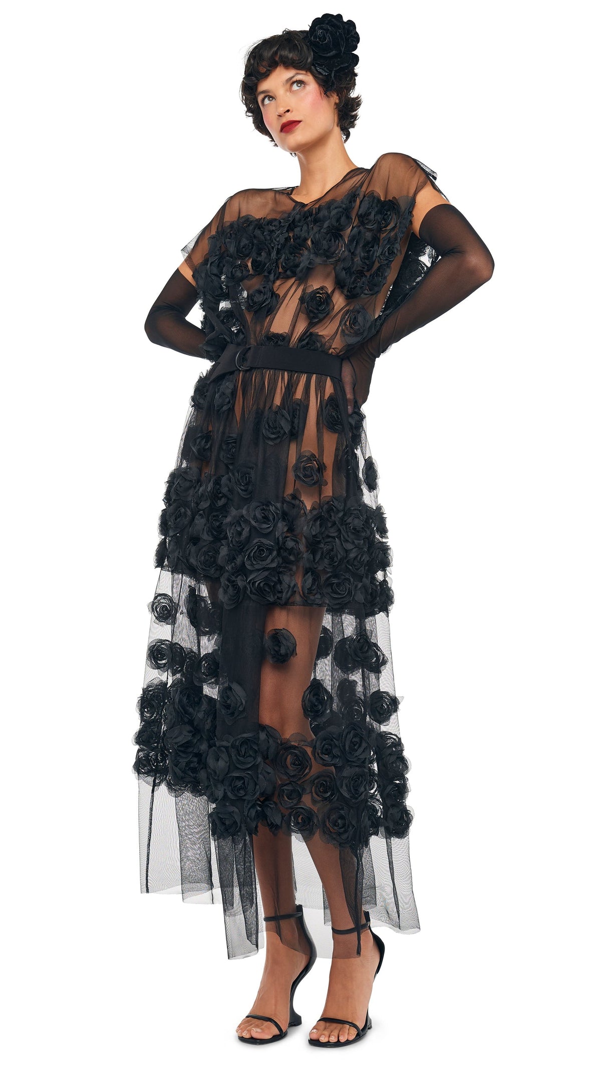 SUPER OS SLEEVELESS BF FLARED MIDCALF DRESS Black | Norma Kamali Women