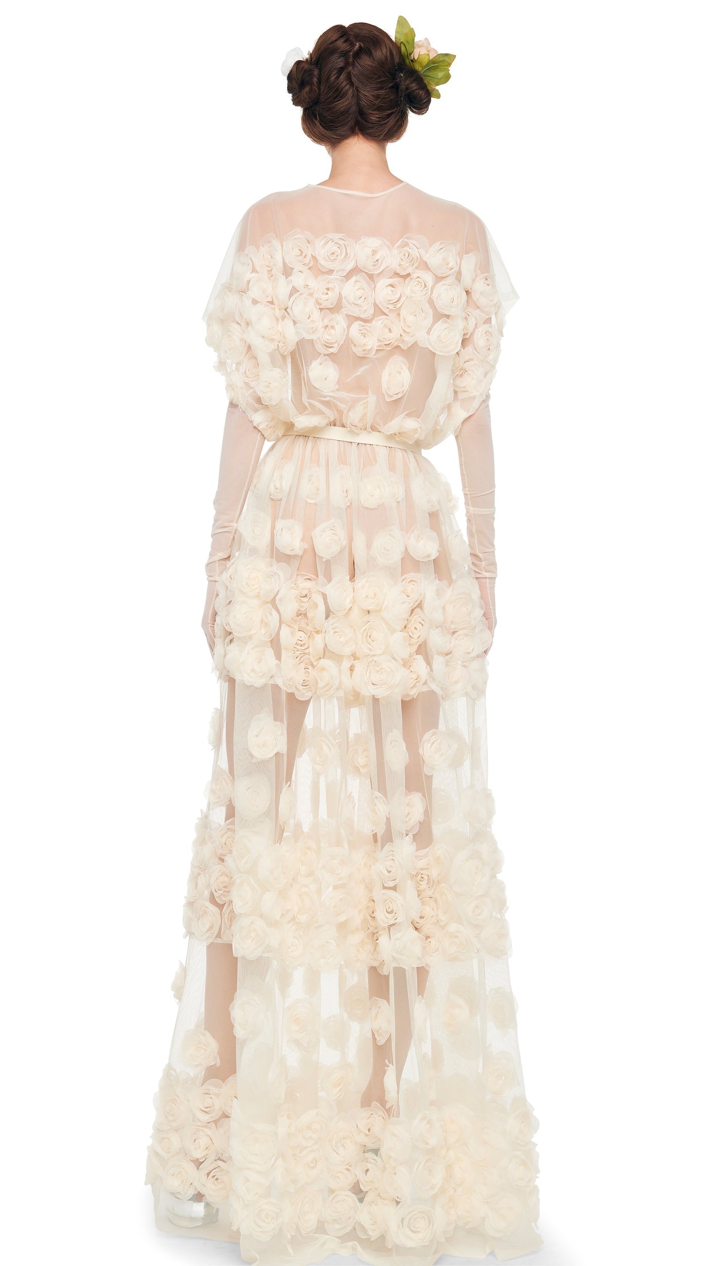 SUPER OS SLEEVELESS BF FLARED GOWN Cream | Norma Kamali Women