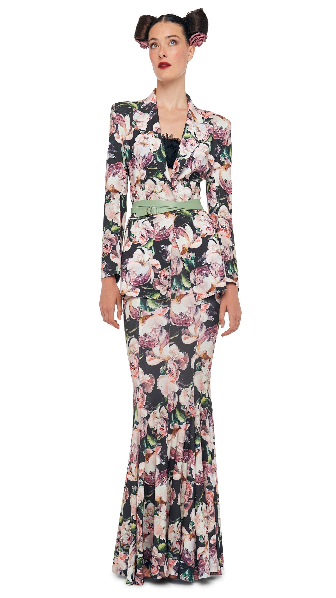 LONG FISHTAIL SKIRT Peony | Norma Kamali Women