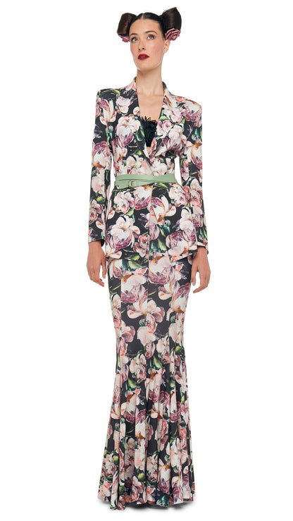 LONG FISHTAIL SKIRT Peony | Norma Kamali Women