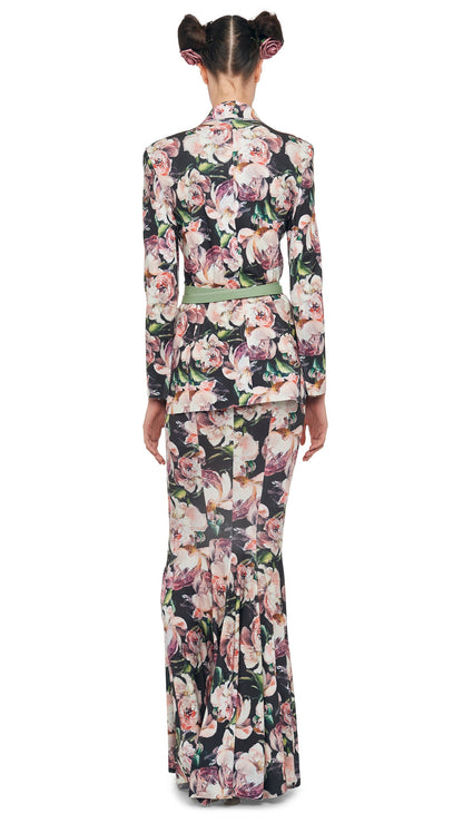 LONG FISHTAIL SKIRT Peony | Norma Kamali Women