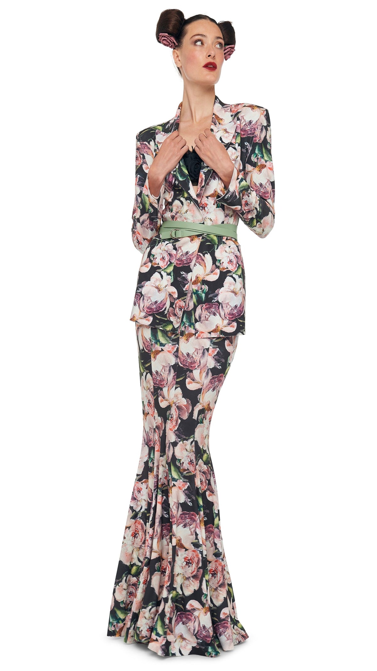LONG FISHTAIL SKIRT Peony | Norma Kamali Women