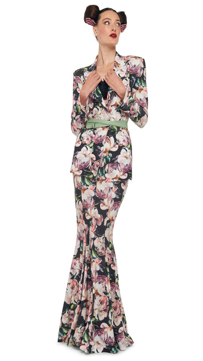 LONG FISHTAIL SKIRT Peony | Norma Kamali Women