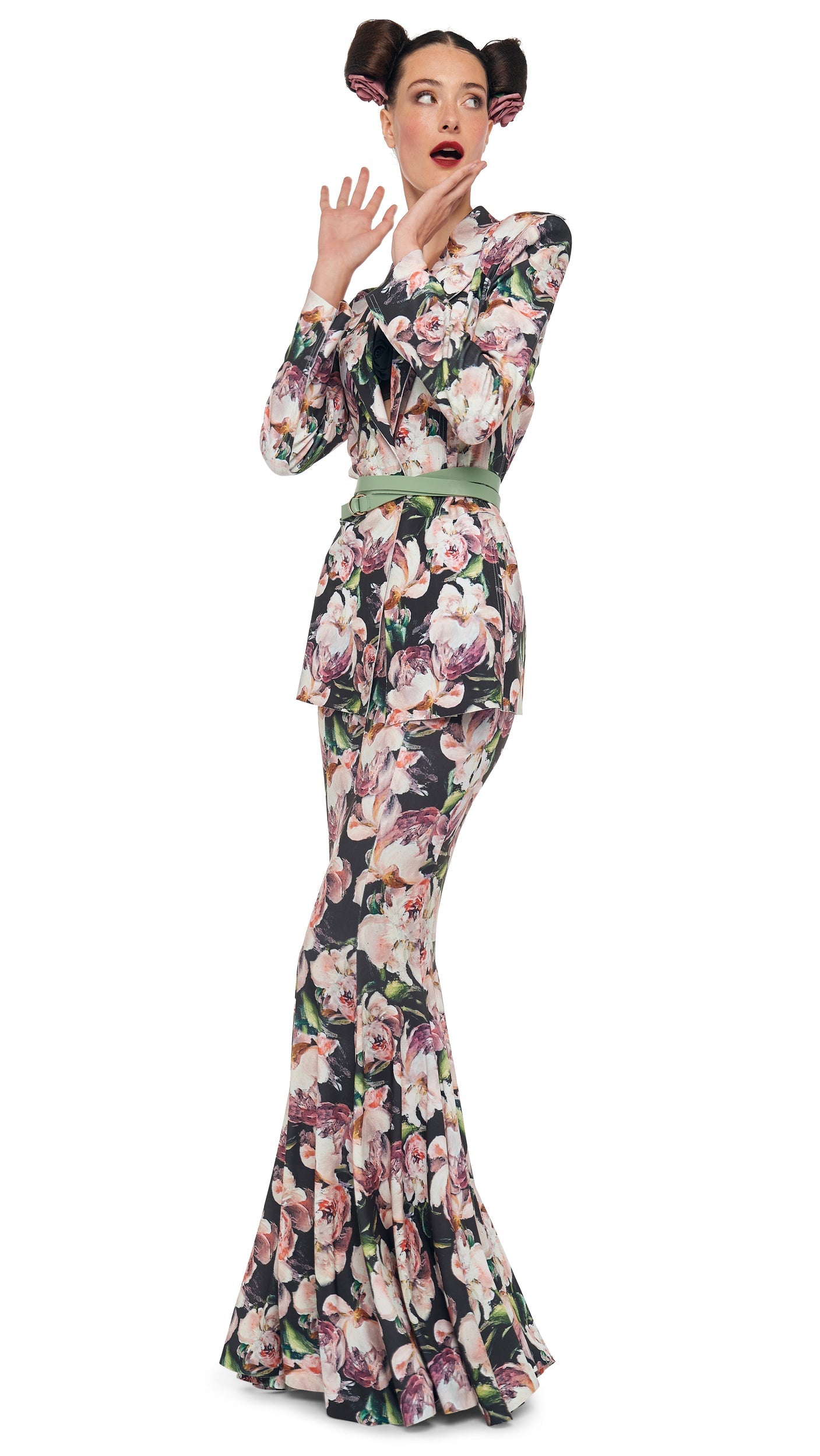 LONG FISHTAIL SKIRT Peony | Norma Kamali Women
