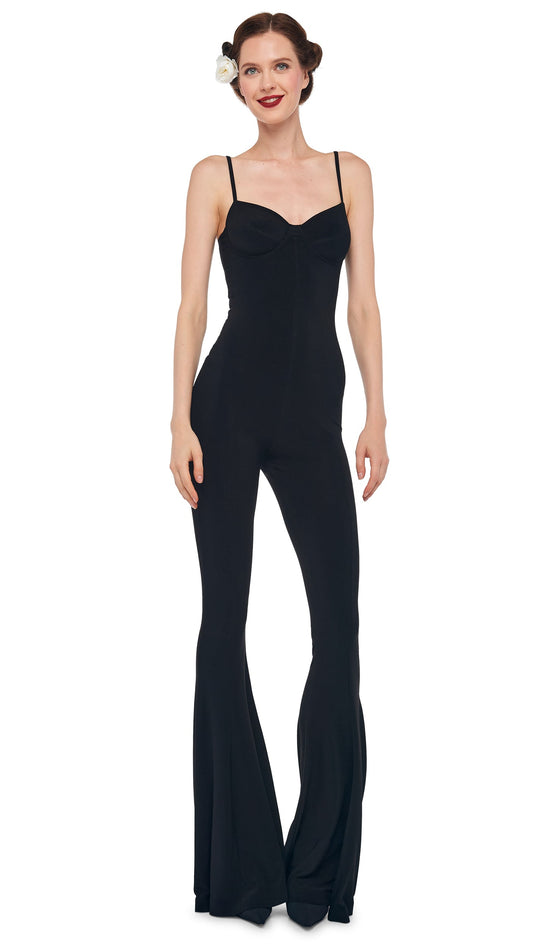 UNDERWIRE FISHTAIL JUMPSUIT Black | Norma Kamali Women