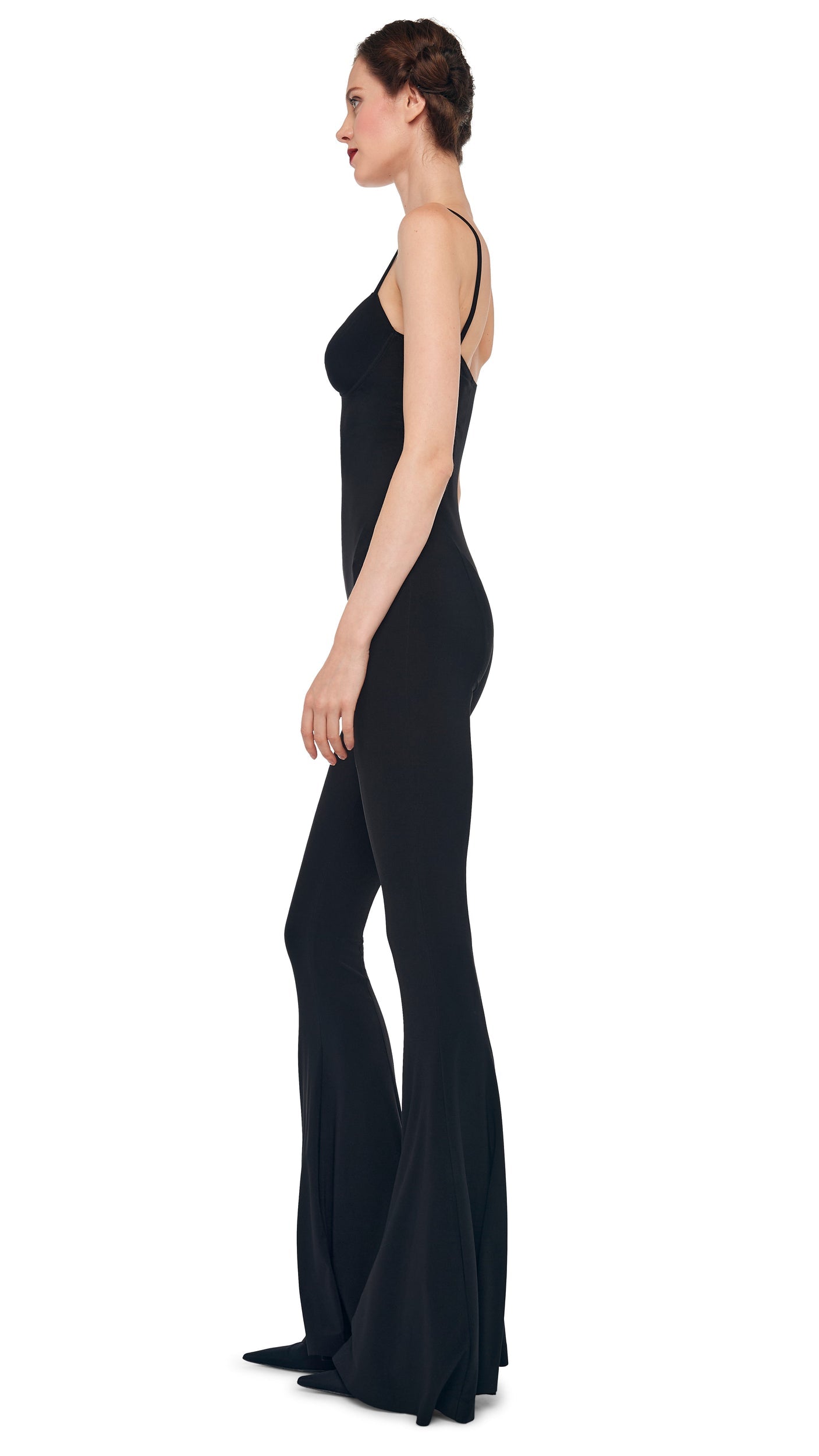 UNDERWIRE FISHTAIL JUMPSUIT Black | Norma Kamali Women