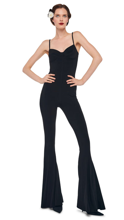 UNDERWIRE FISHTAIL JUMPSUIT Black | Norma Kamali Women