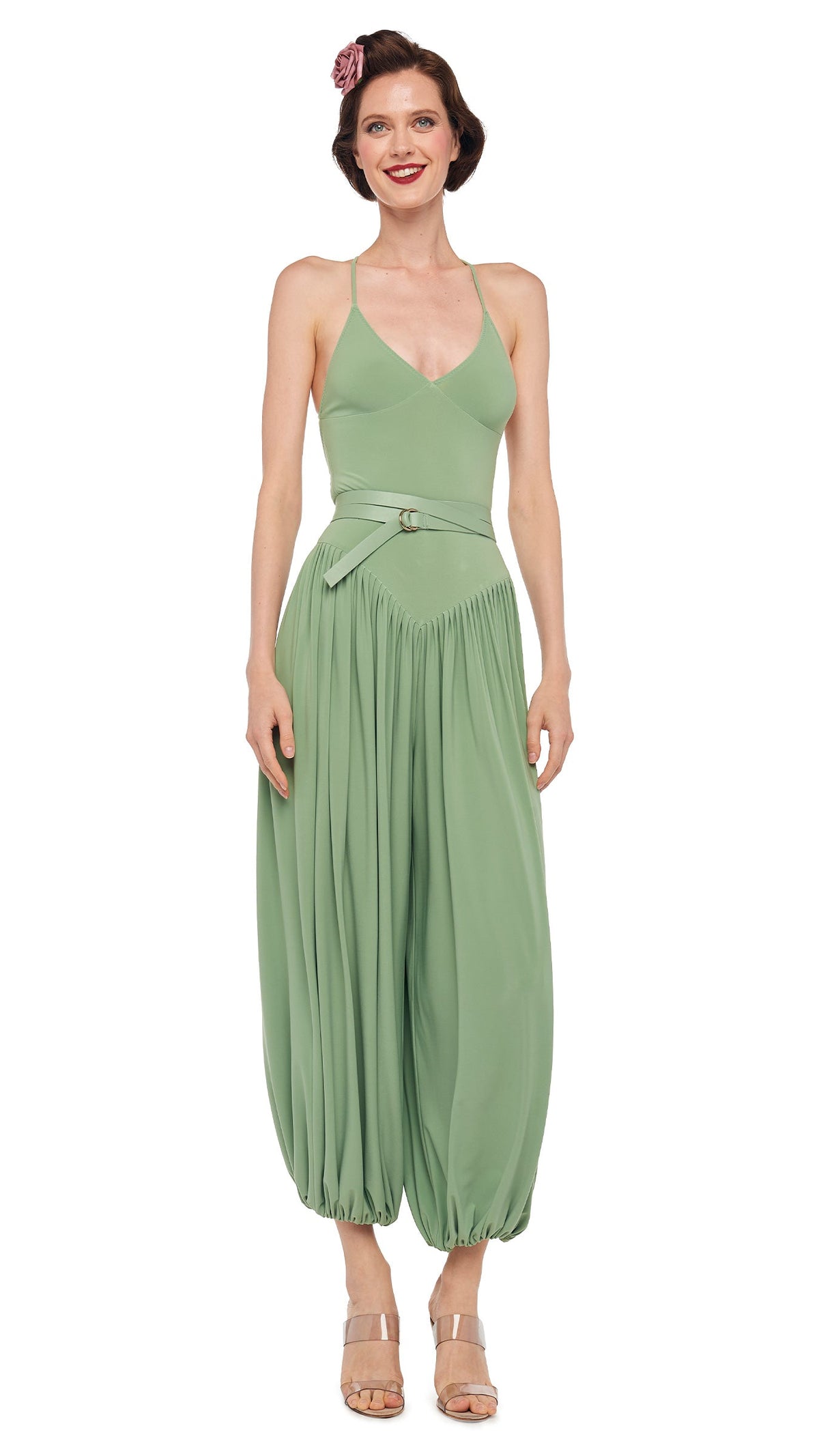 KENNY JUMPSUIT Vintage Green | Norma Kamali Women