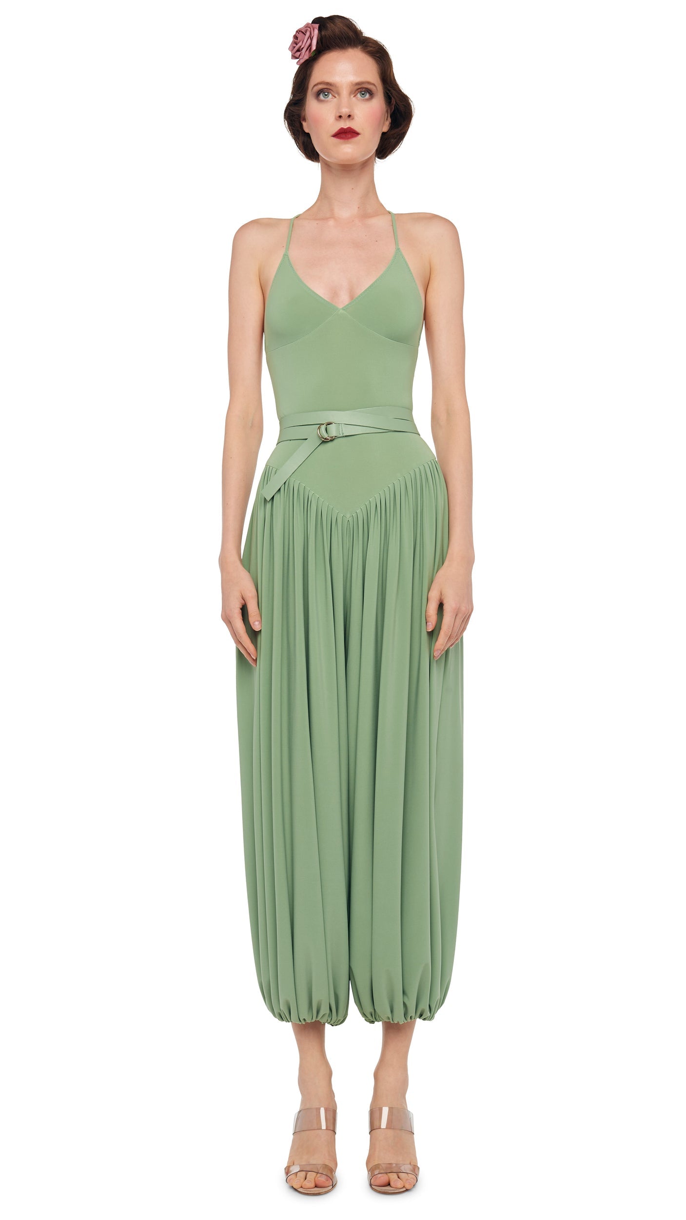 KENNY JUMPSUIT Vintage Green | Norma Kamali Women
