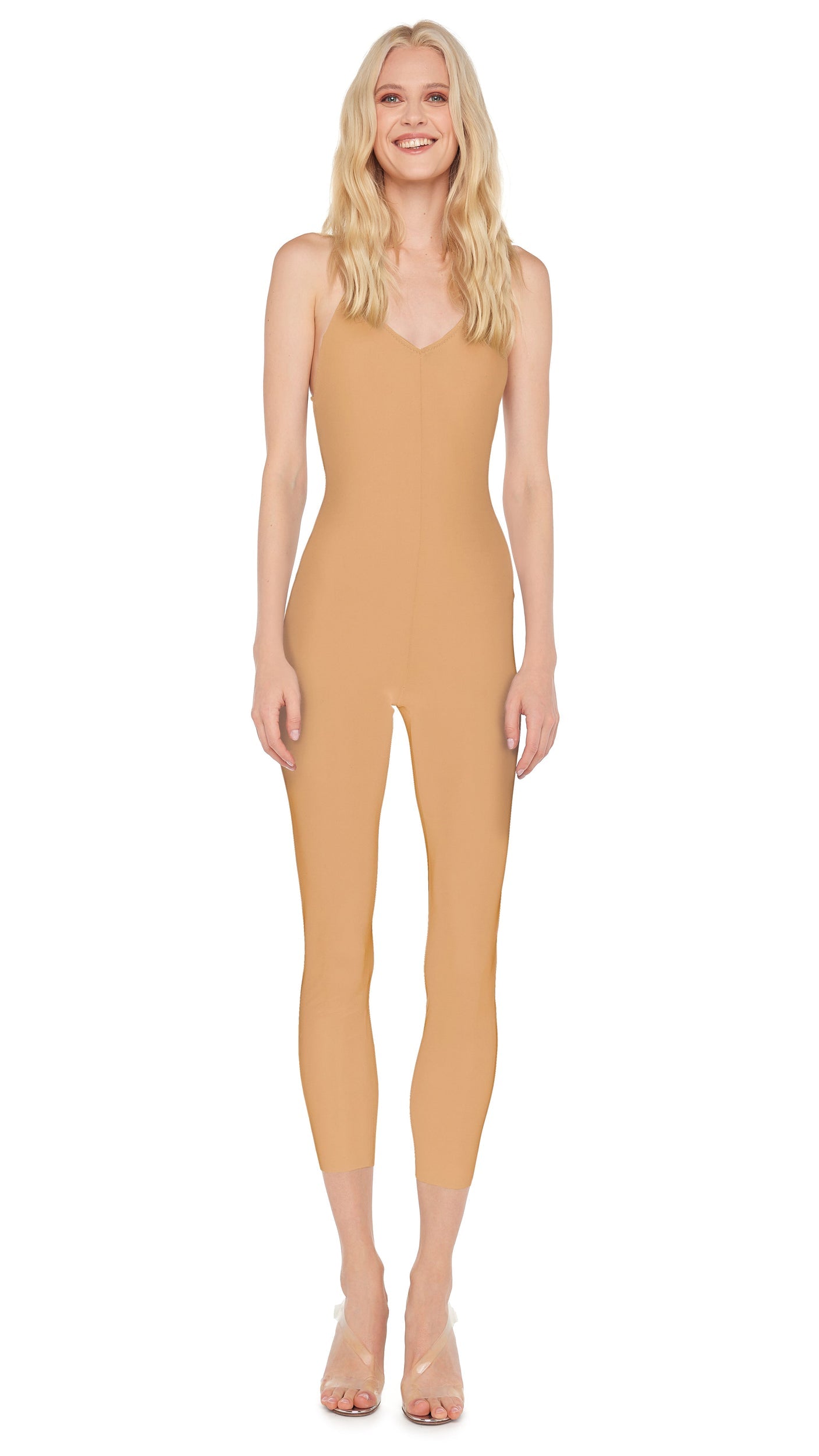 LOW BACK FARA SLIP CATSUIT Nude | Norma Kamali Women