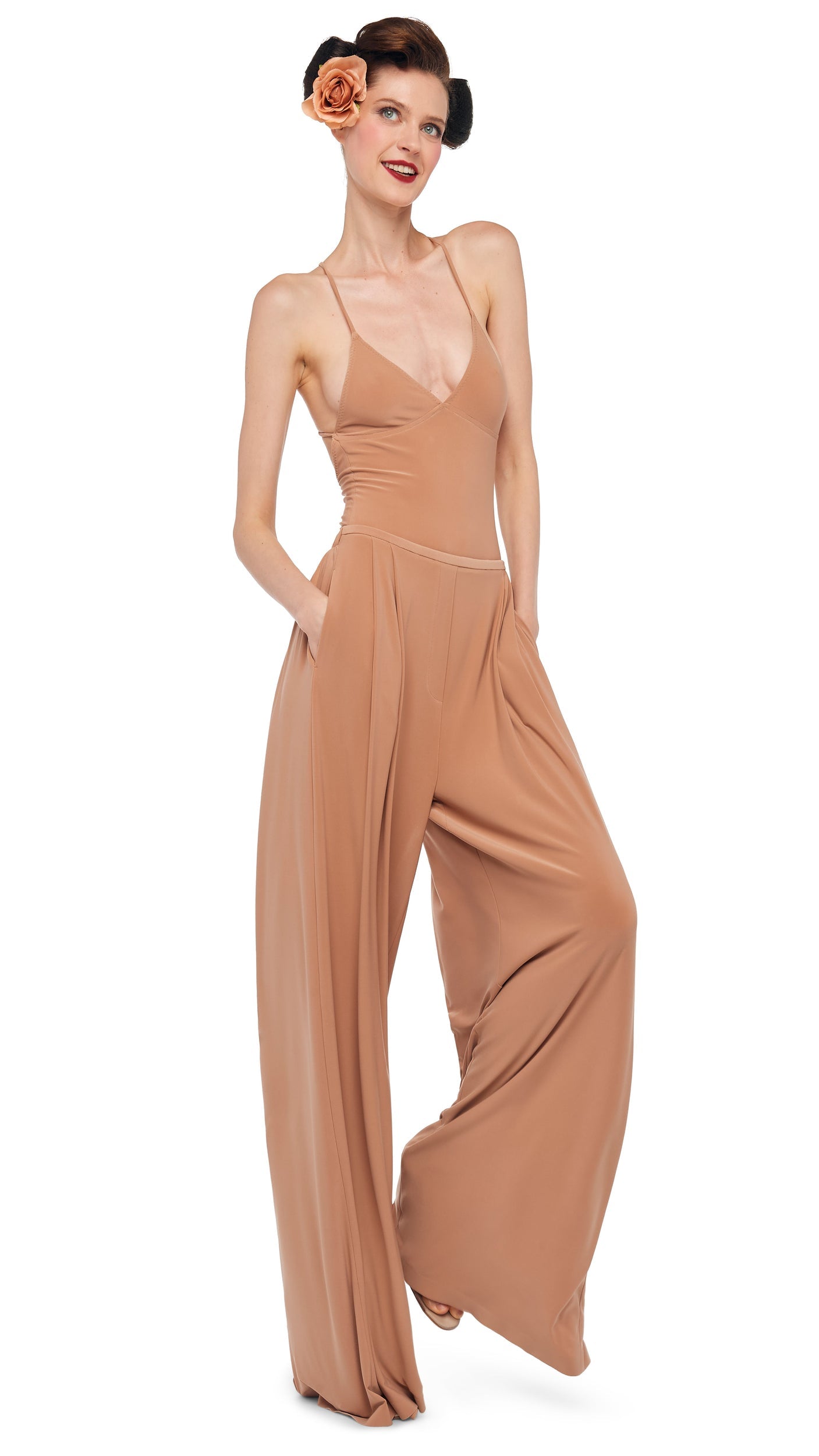 MENS PLEAT PANT Cappuccino | Norma Kamali Women