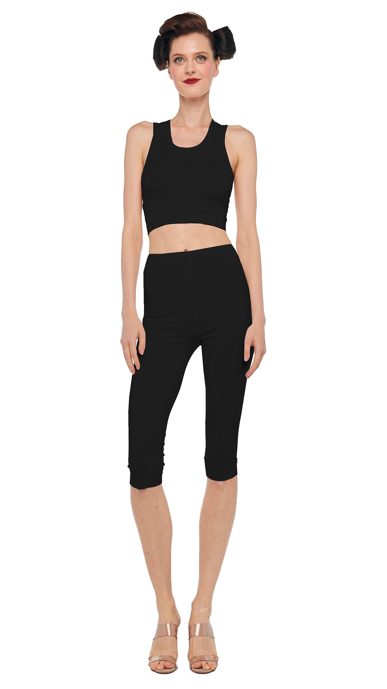 CAPRI LEGGING W/O WAISTBAND Black | Norma Kamali Women