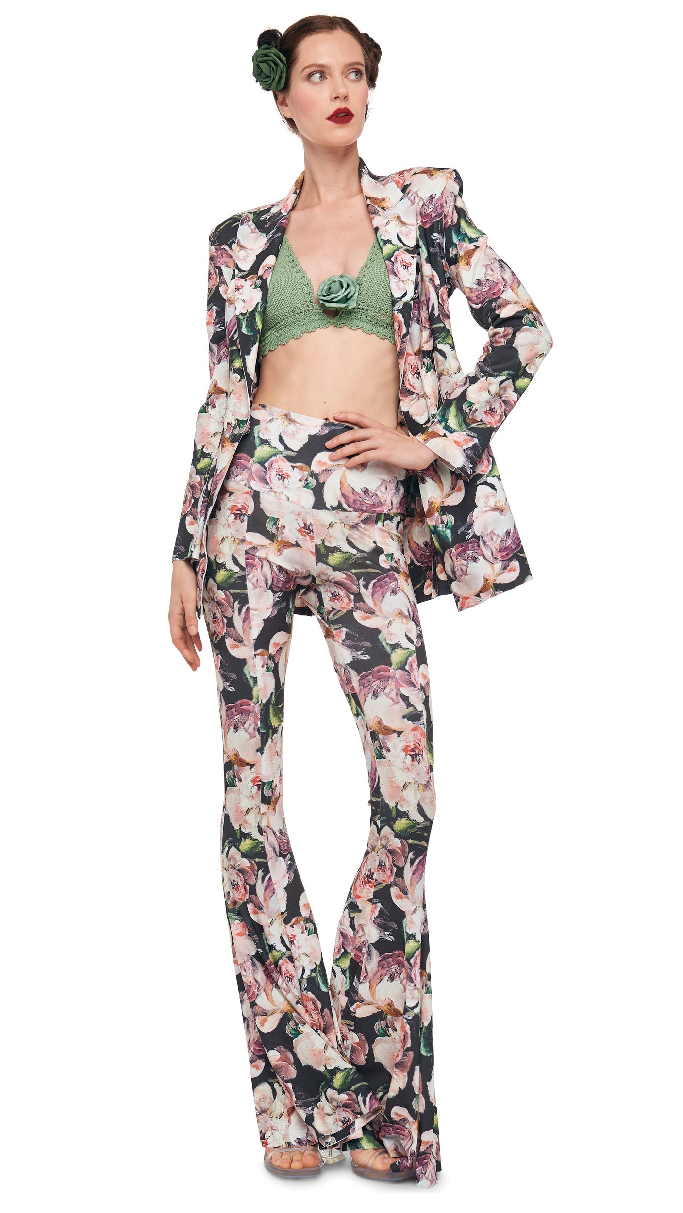 CLASSIC SINGLE BREASTED JACKET Peony | Norma Kamali Women