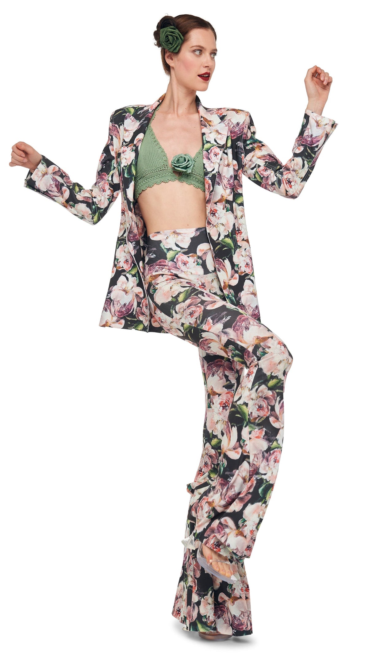 CLASSIC SINGLE BREASTED JACKET Peony | Norma Kamali Women