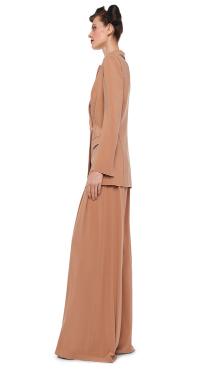 CLASSIC DOUBLE BREASTED JACKET Cappuccino | Norma Kamali Women